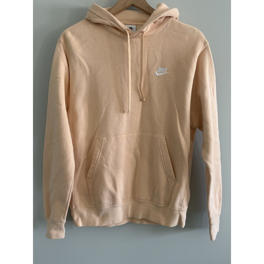 Nike Hoodie Men's Medium Yellow Sweatshirt Swoosh Logo Pockets - Picture 1 of 5